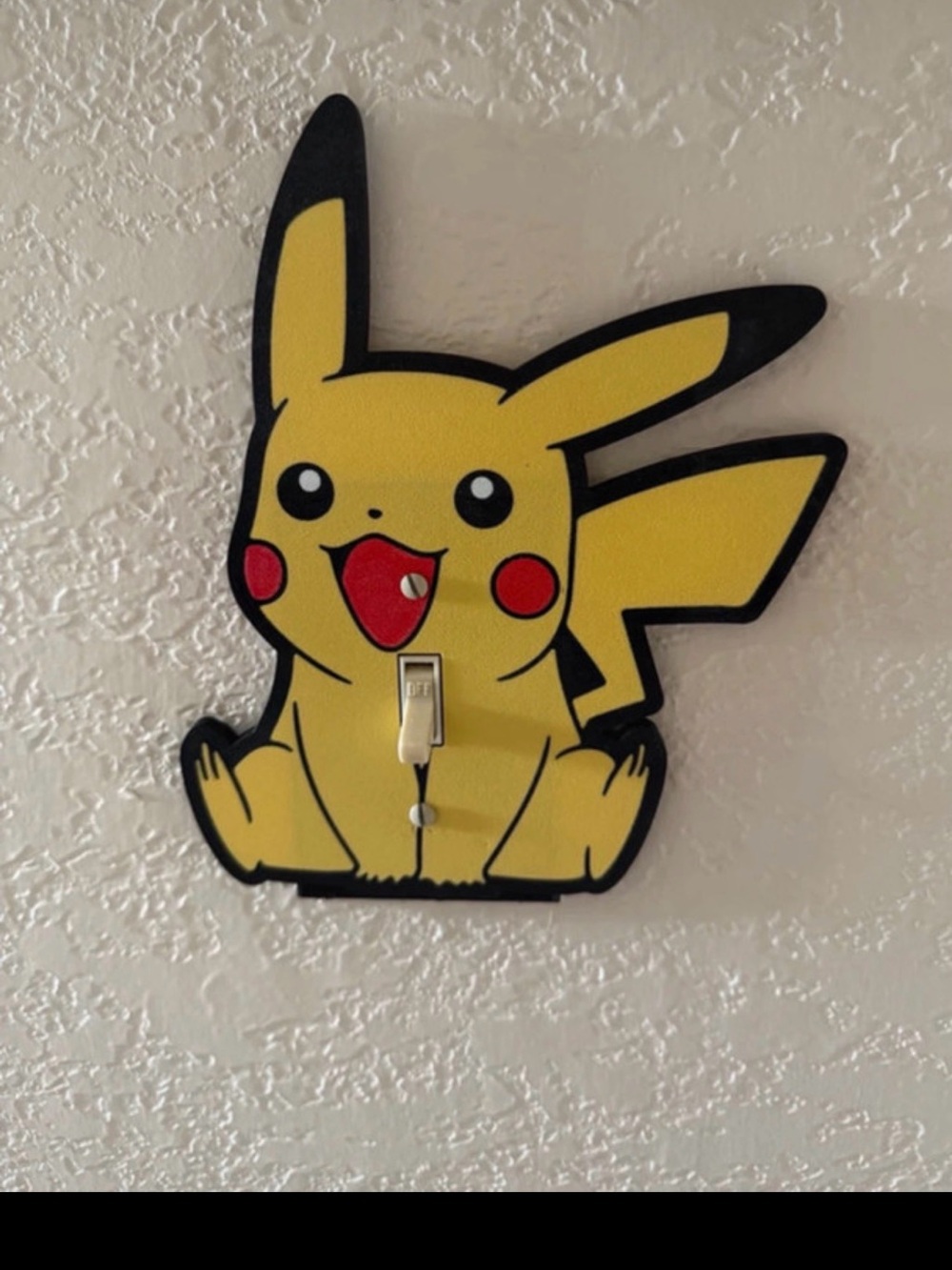 Pikachu Yellow Wall Light Switch Cover - Cute Home Wall Decor